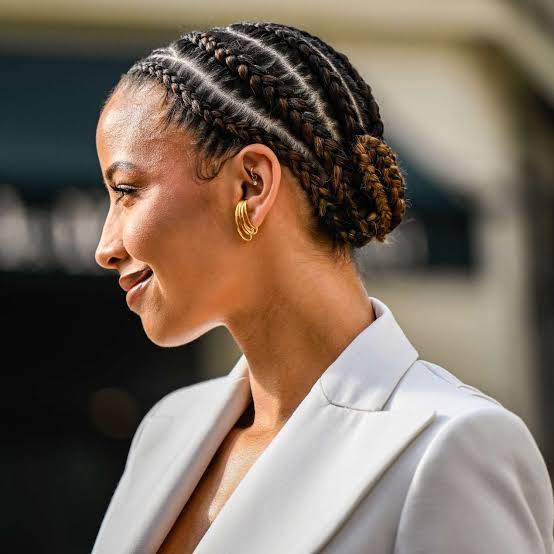 Dark Brown Cornrows In A Neat Bun — Trendy Cornrows Hairstyles for Black Women