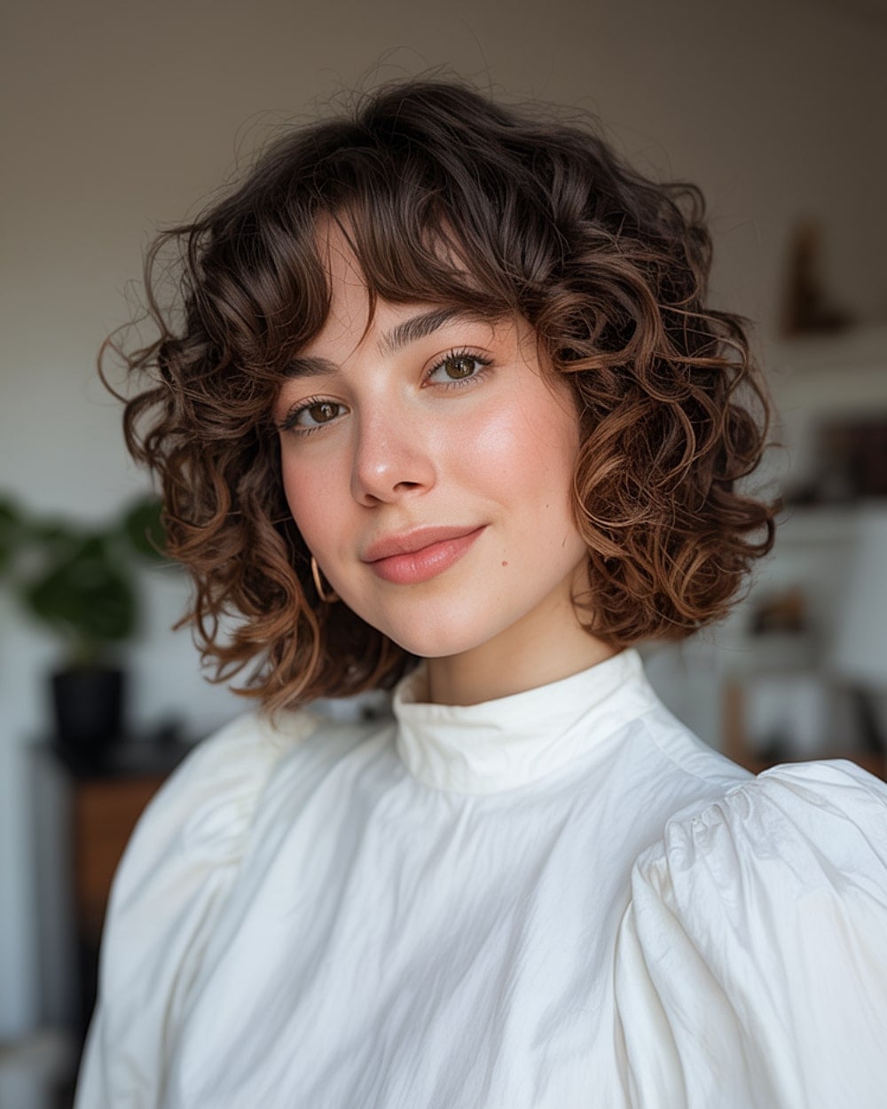 Chin Length Layers With Soft Bangs Chin Length Layers With Soft Bangs — Trendy Curly Hair Natural