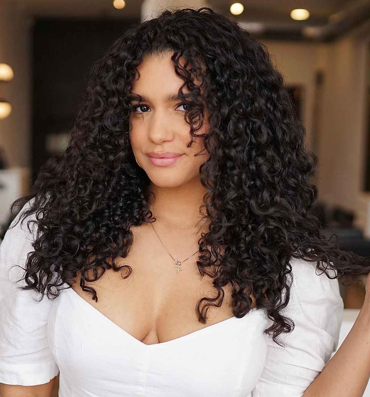 Mid-Back Length Long Layers With Volume, Dark Brown Mid-Back Length Long Layers With Volume, Dark Brown — Trendy Curly Hair Natural
