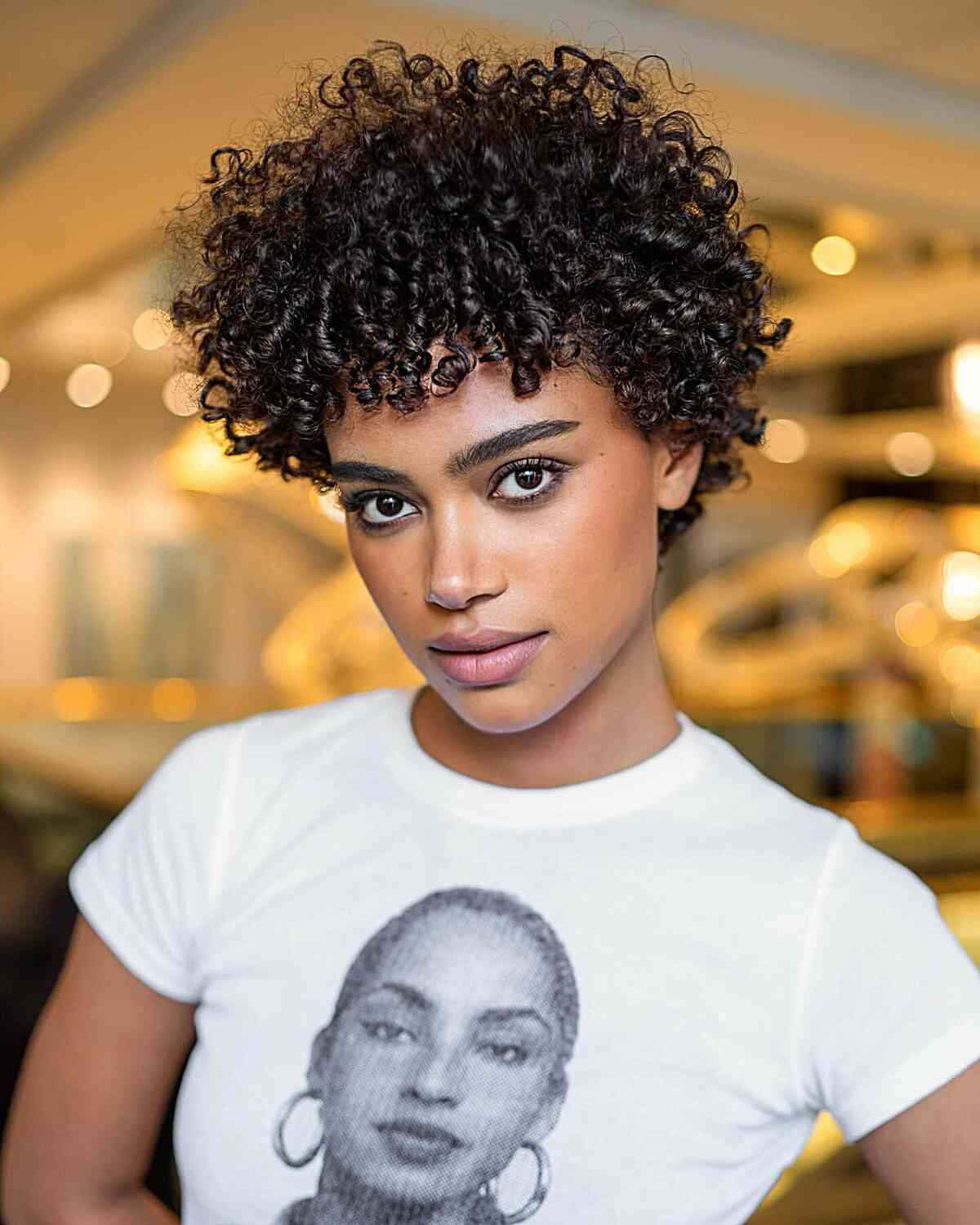Short Bob With Defined Curly Bangs — Trendy Curly Hair Products