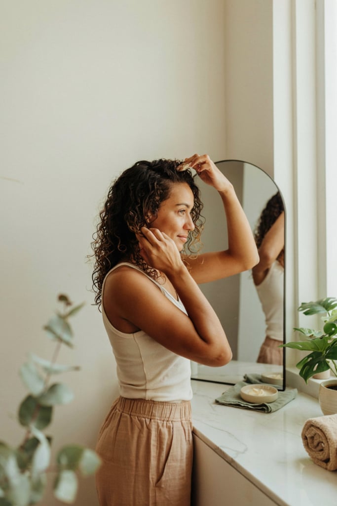 Long Air-Dried Curls With Side Part — Trendy Curly Hair Products