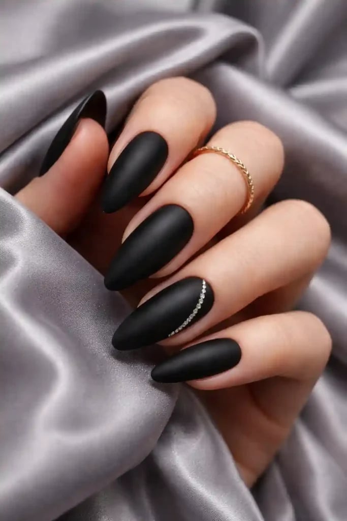 Long Stiletto Matte Black Nails Long Stiletto Matte Black Nails — Trendy Dark Nails