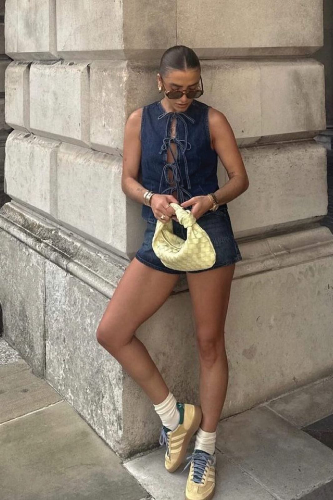 Denim Tie-Front Top and Mini Skirt Denim Tie-Front Top and Mini Skirt — Trendy Downtown Girl Outfits