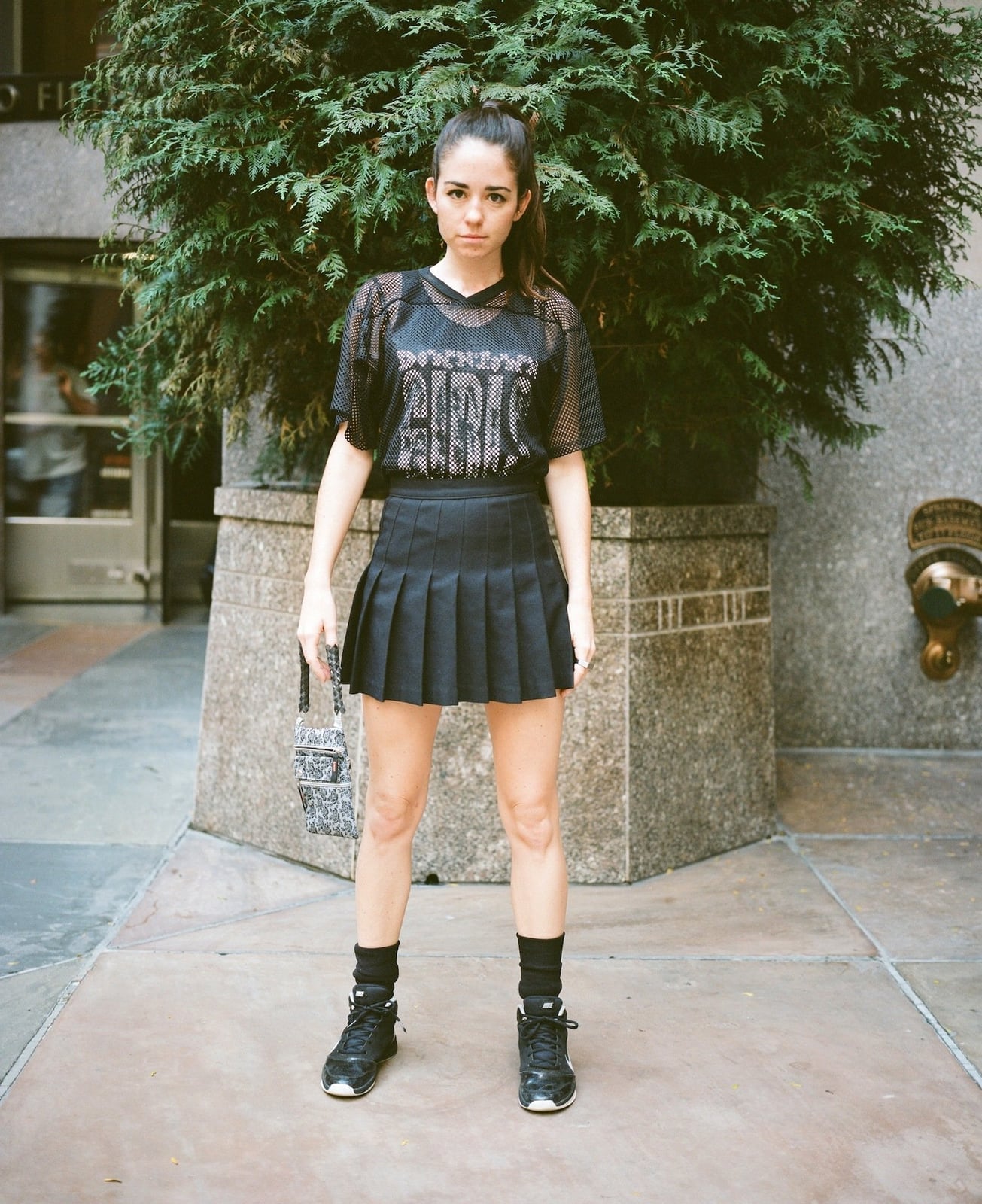 Mesh Top and Pleated Mini Skirt Mesh Top and Pleated Mini Skirt — Trendy Downtown Girl Outfits