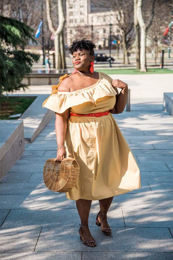 Yellow Off-Shoulder Dress with Ruffled Neckline — Trendy Dress As Your Type