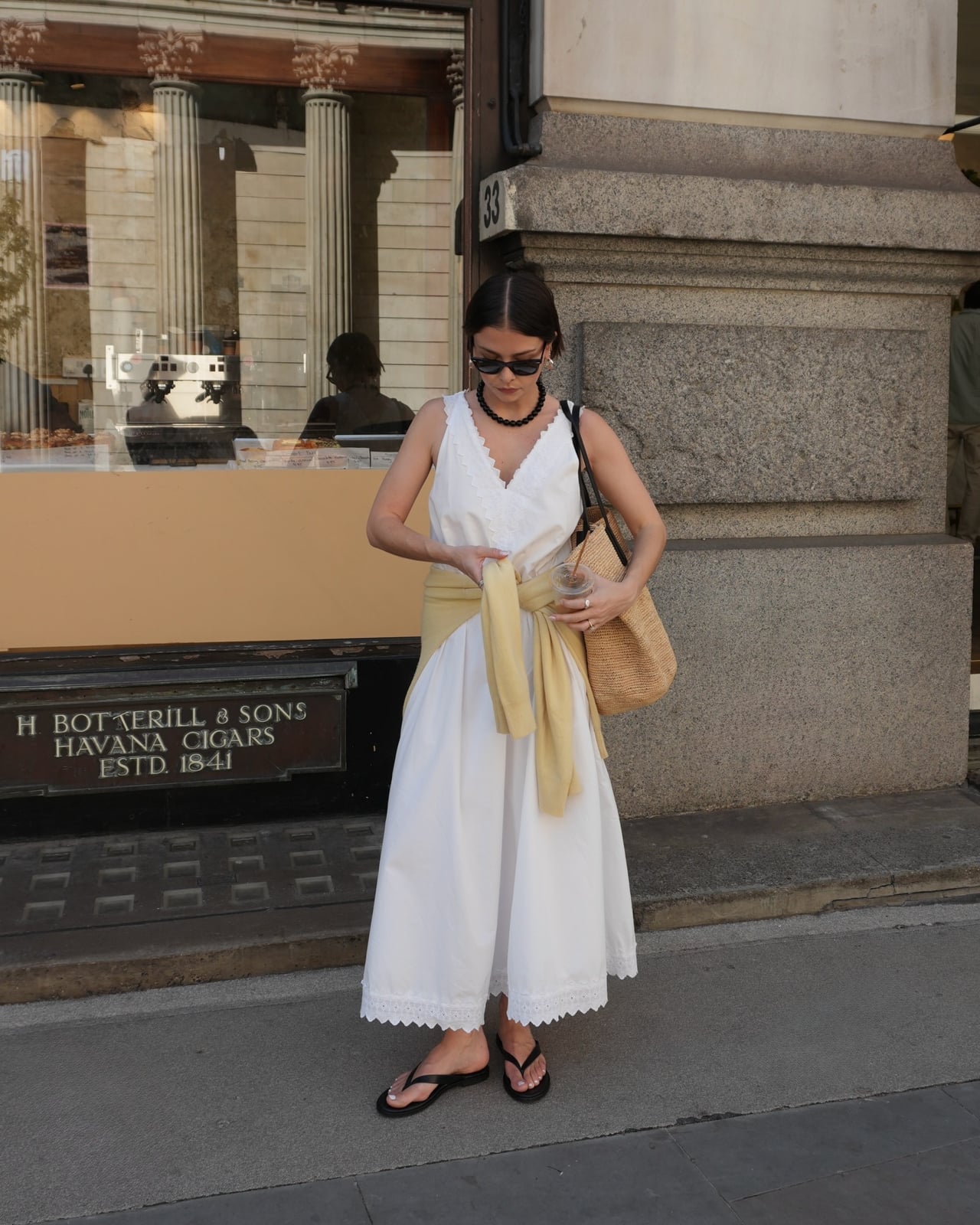 White Eyelet Maxi Dress with Yellow Sash — Trendy Dress As Your Type