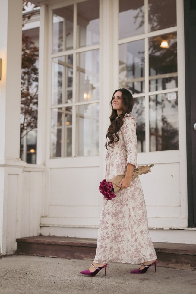 Cream Floral Print Long Sleeve Maxi Dress Cream Floral Print Long Sleeve Maxi Dress — Trendy Dress for Wedding Guest