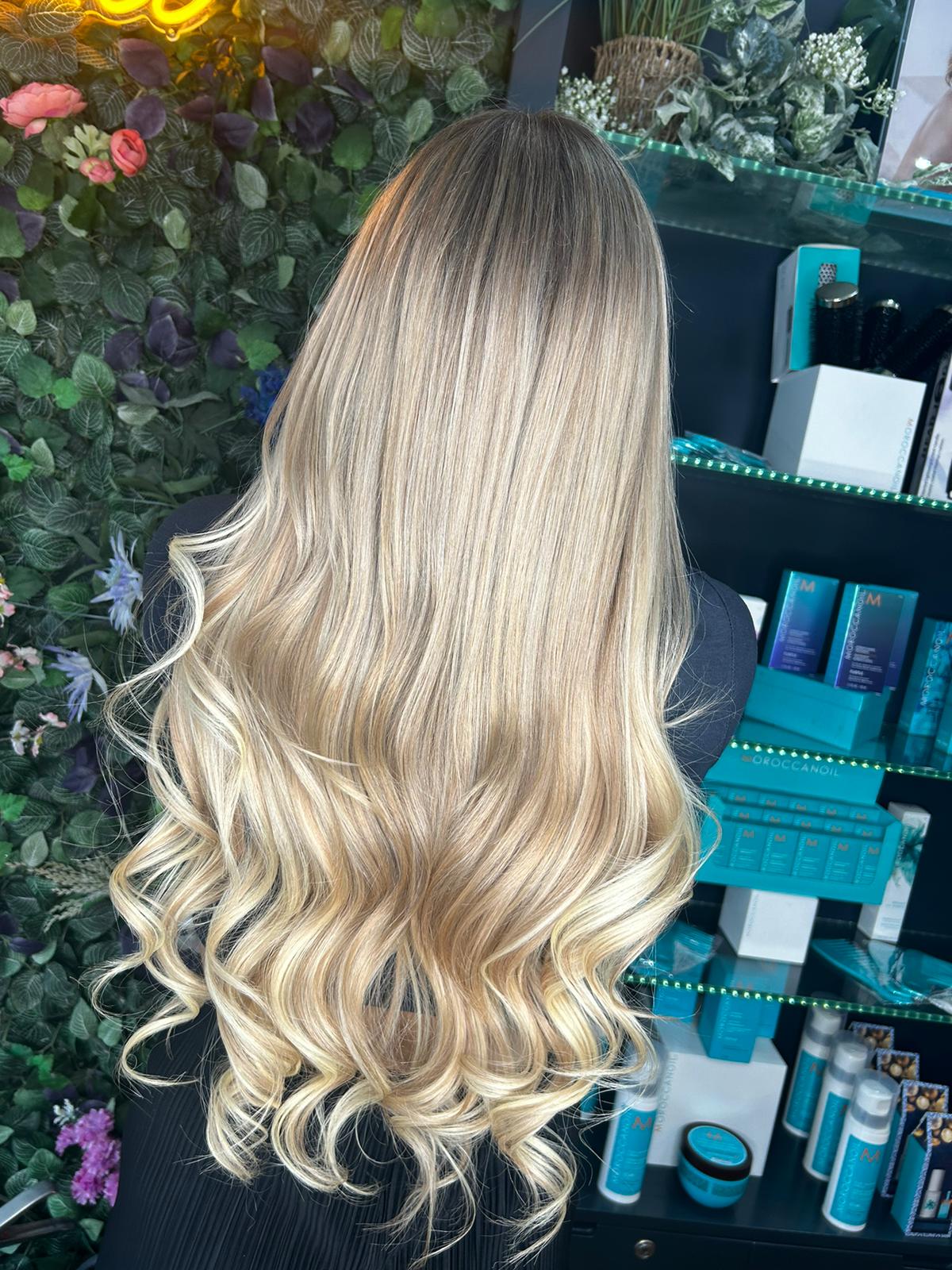 Mid-Back Ash Blonde With Darker Roots Mid-Back Ash Blonde With Darker Roots — Trendy Extensions Hair