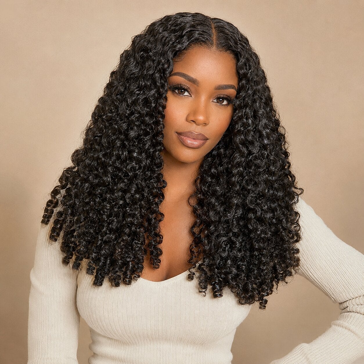 Defined Mid-Back Dark Brown Curls Defined Mid-Back Dark Brown Curls — Trendy Extensions Hair