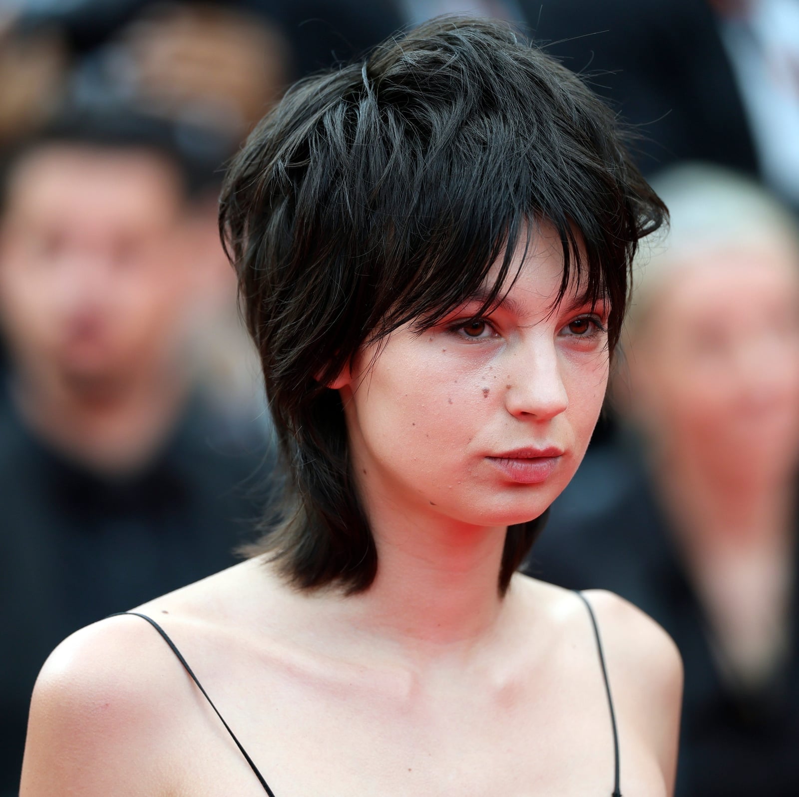 Dark Brown Shag With Textured Layers, Collarbone Dark Brown Shag With Textured Layers, Collarbone — Trendy Fine Hair