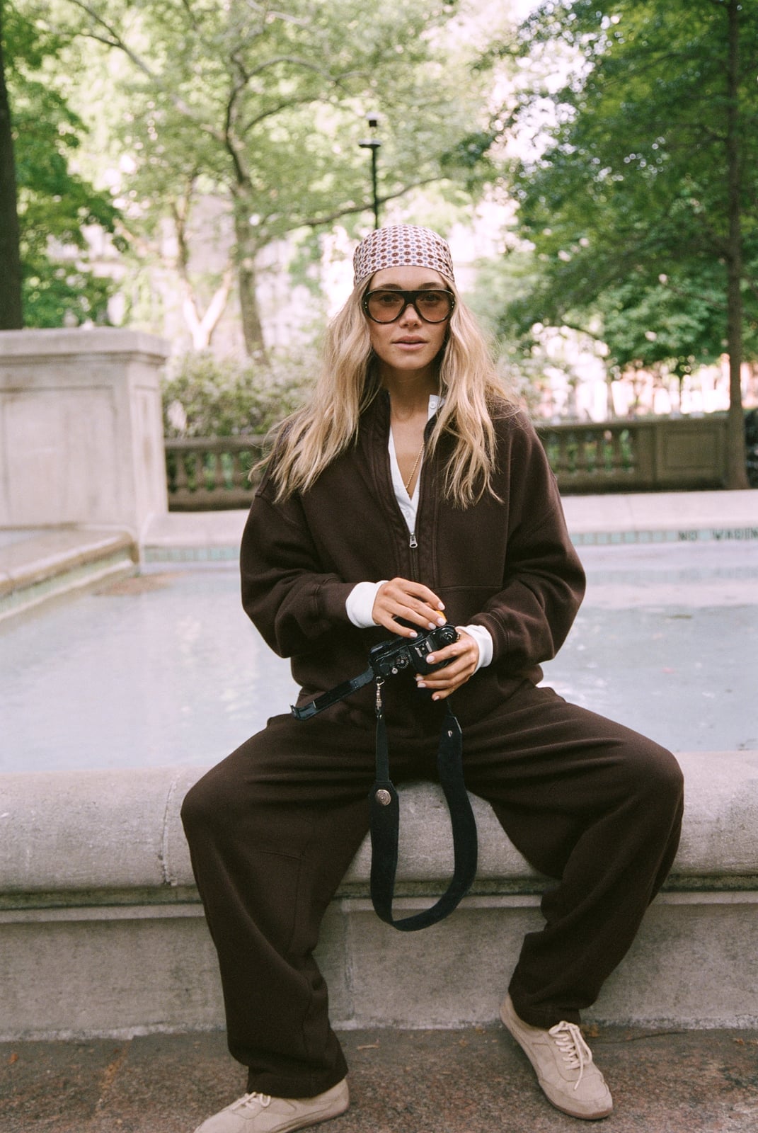 Oversized Brown Fleece Set with Bandana Oversized Brown Fleece Set with Bandana — Trendy Fleece Outfits