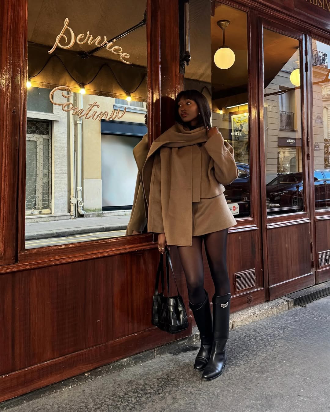 Camel Set with Oversized Scarf Camel Set with Oversized Scarf — Trendy French Style