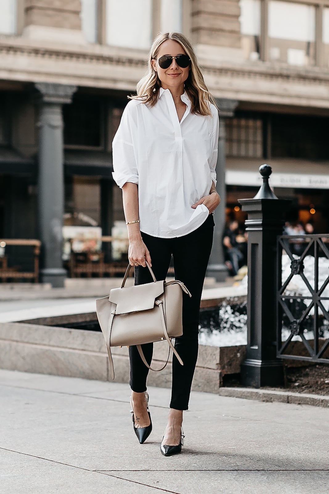 Oversized Shirt with Fitted Trousers Oversized Shirt with Fitted Trousers — Trendy French Style
