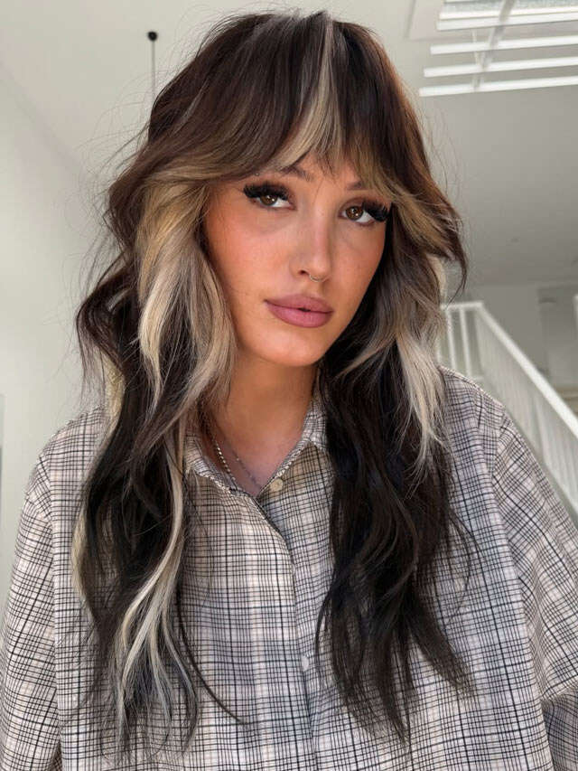 Layered Shag With Bold Blonde Highlights Layered Shag With Bold Blonde Highlights — Trendy Going Out Hairstyles