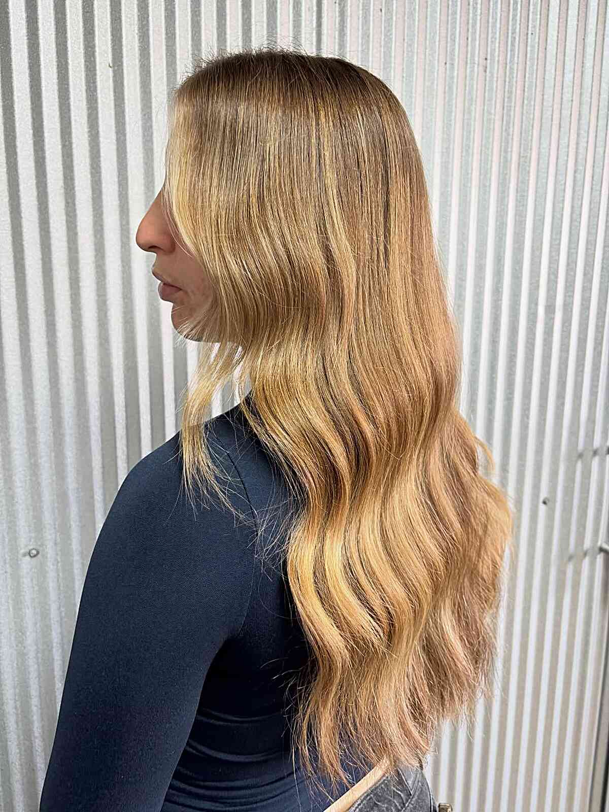 Mid-Back Warm Golden Blonde With Subtle Highlights — Trendy Golden Blonde