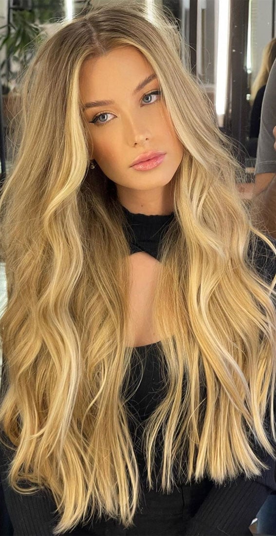 Long Layered Golden Beach Blonde — Trendy Golden Blonde