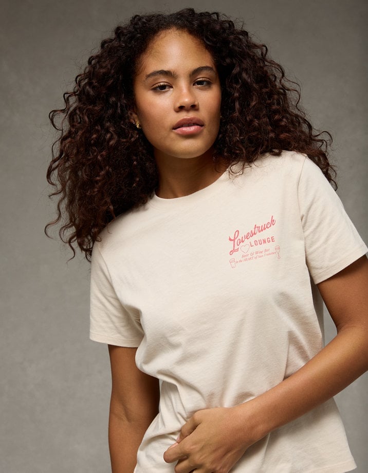 Graphic Tee With Pink Text — Trendy Graphic Tee Outfits