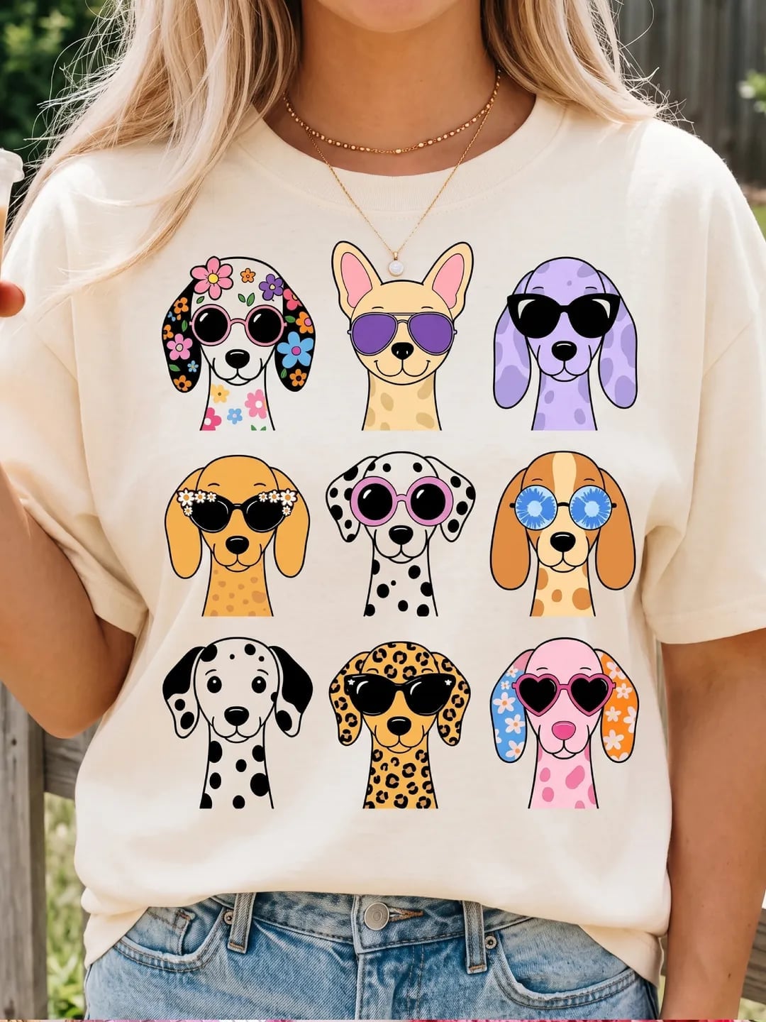 Oversized Graphic Tee With Cartoon Dog Print — Trendy Graphic Tee Outfits