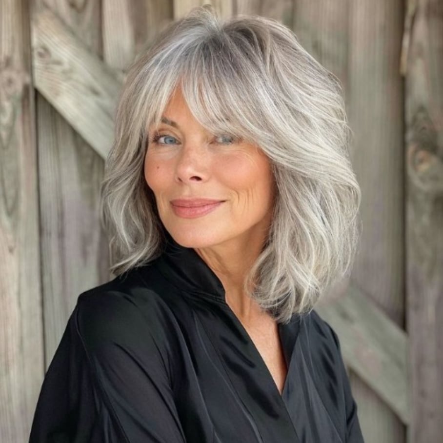 Natural Gray With White Streaks Natural Gray With White Streaks — Trendy Gray Hair Color