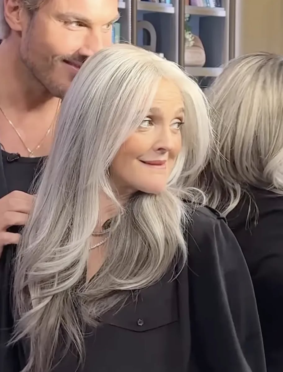 Icy Gray With Silver Highlights Icy Gray With Silver Highlights — Trendy Gray Hair Color