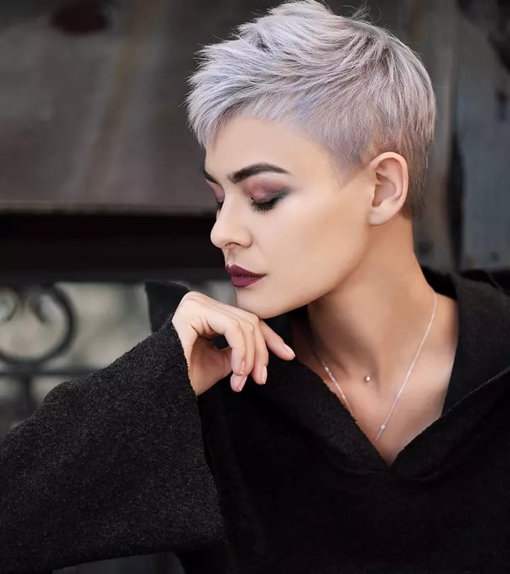Light Gray Short Pixie Light Gray Short Pixie — Trendy Gray Hair Color