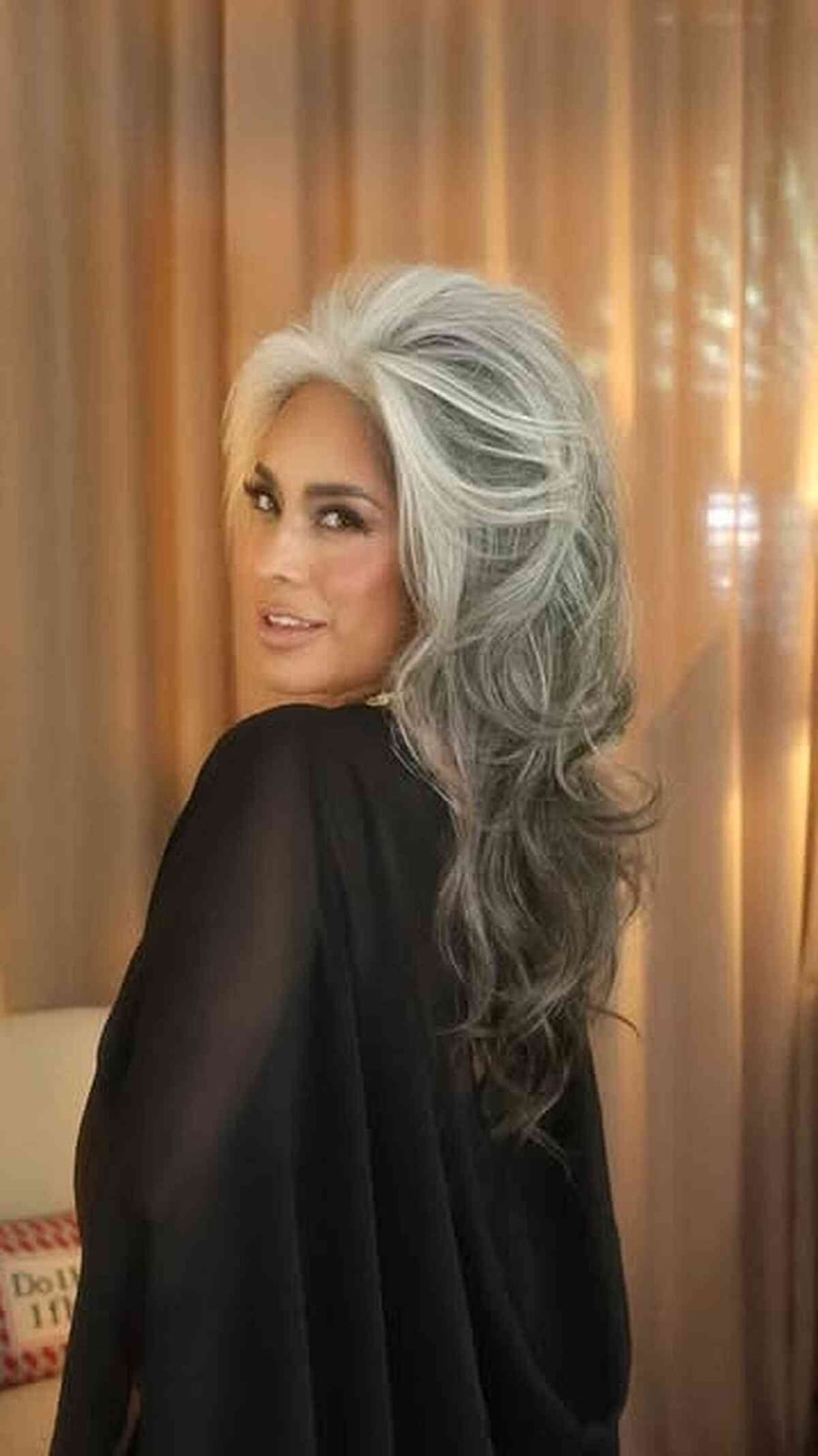 Gray With Lighter Highlights Blowout Gray With Lighter Highlights Blowout — Trendy Gray Hair Color