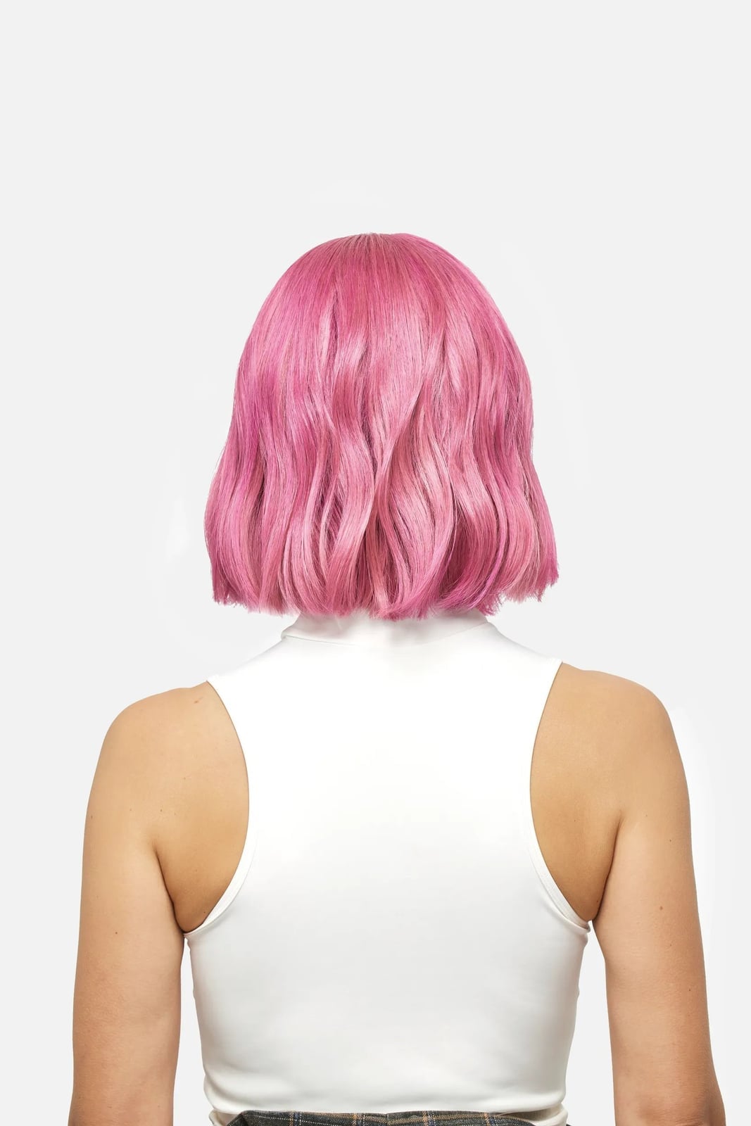 Pink Chin Length Wavy Bob — Trendy Hair Care Routine