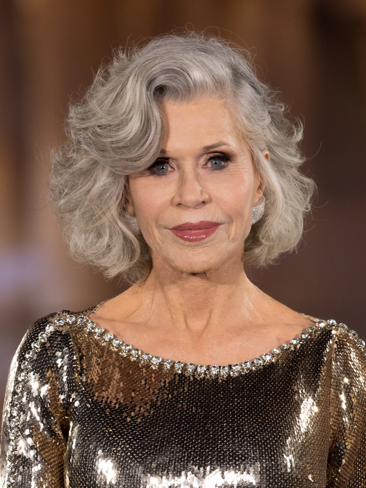 Layered Bob With Voluminous Gray Waves — Trendy Hair Care Routine