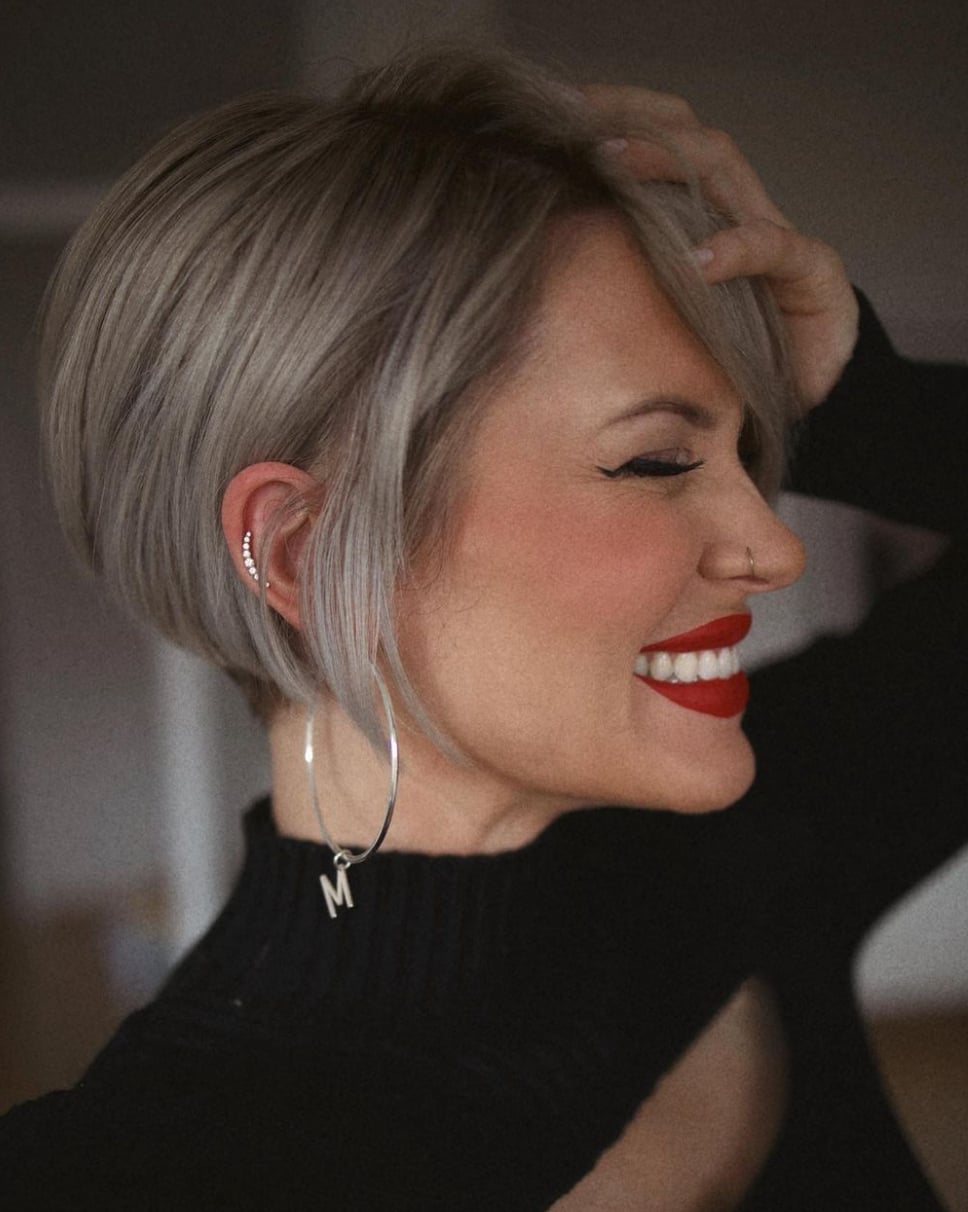 Stacked Bob With Side-Swept Fringe Stacked Bob With Side-Swept Fringe — Trendy Hair Pictures