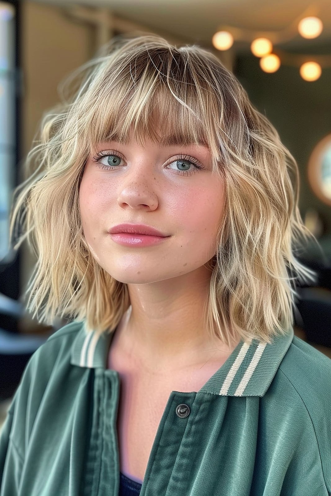 Textured Wavy Collarbone Shag With Straight Bangs — Trendy Hairstyles for Teens