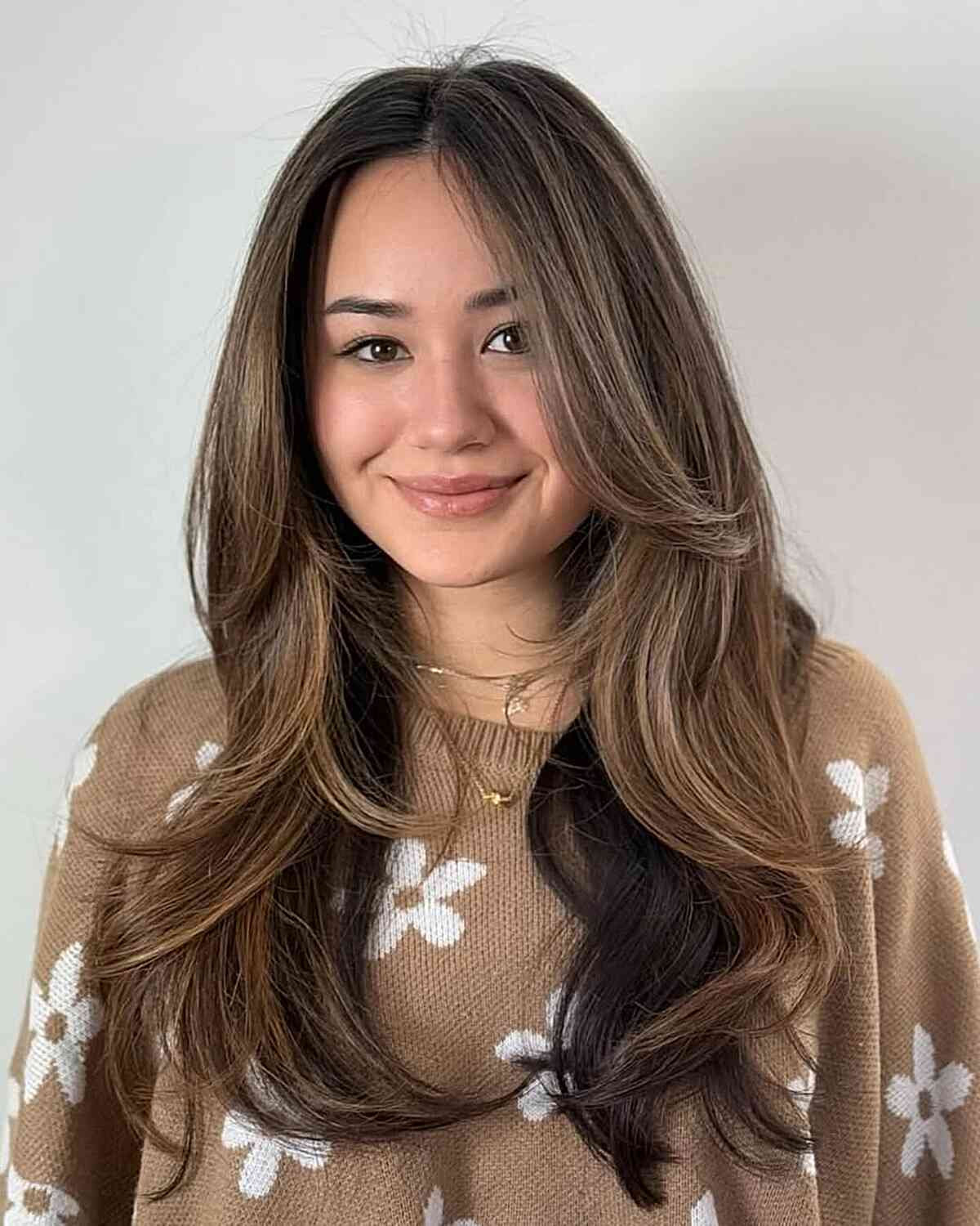 Mid-Back Dark Brown With Caramel Highlights — Trendy Hairstyles for Teens