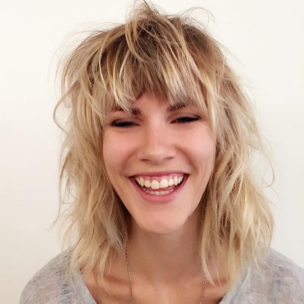 Shoulder Length Ash Blonde Shag With Choppy Bangs — Trendy Hairstyles for Teens