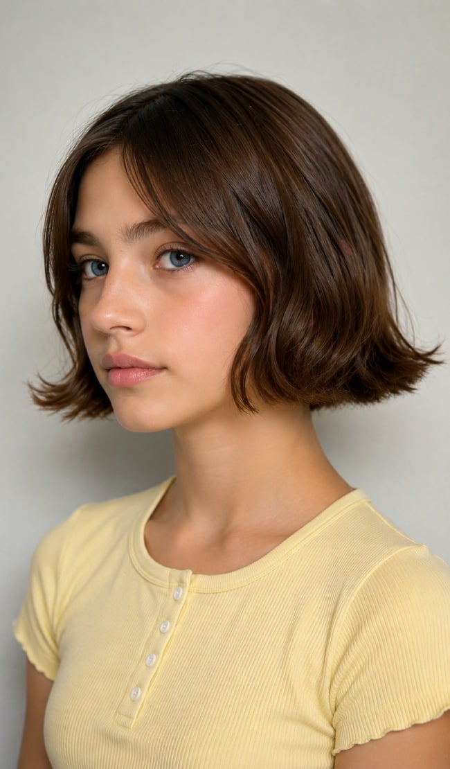 Chin Length Bob With Face Framing Curtain Bangs — Trendy Hairstyles for Teens
