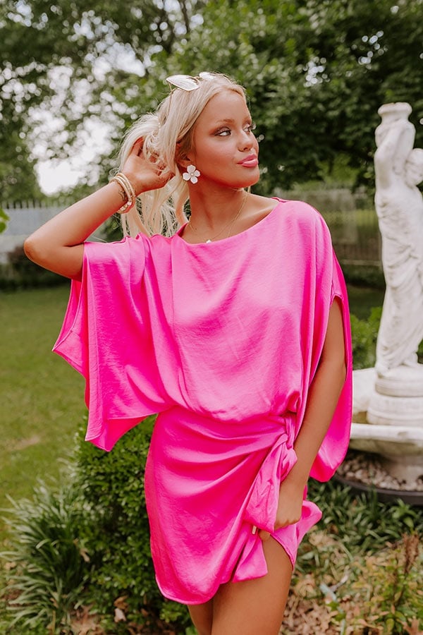 Summer Cocktail Party Mini Dress in Hot Pink – Impressions Online Boutique