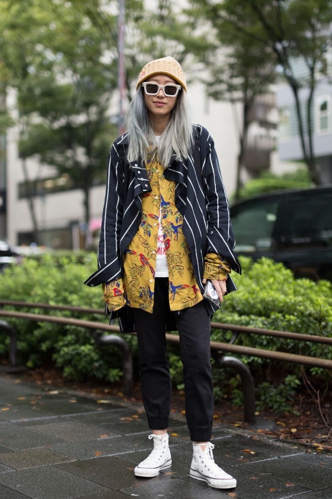 Layered Shirts With High-Top Sneakers — Trendy Japan Outfits