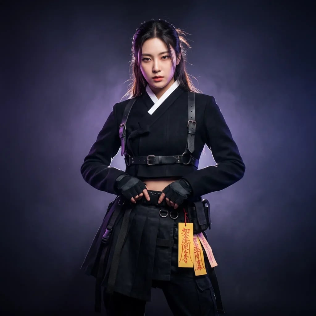 Harness Detail Cropped Jacket and Pleated Skirt Harness Detail Cropped Jacket and Pleated Skirt — Trendy K-pop Outfits