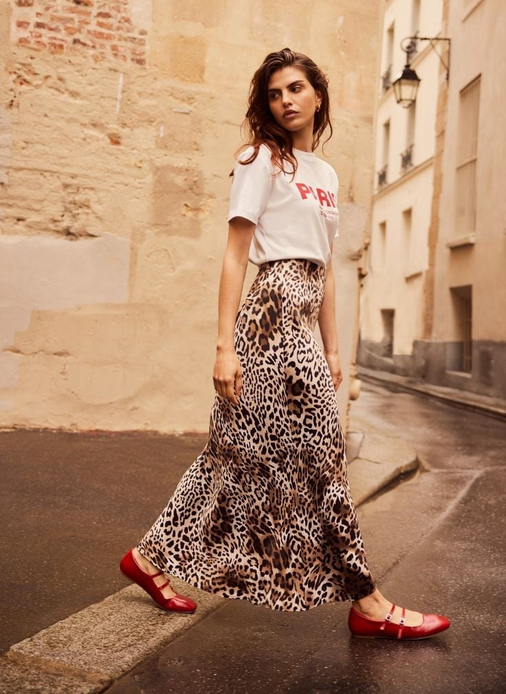 Long Skirt Outfits Silk Animal Print Skirts For Women Midi Skirts Leopard Print Long Skirt Outfit