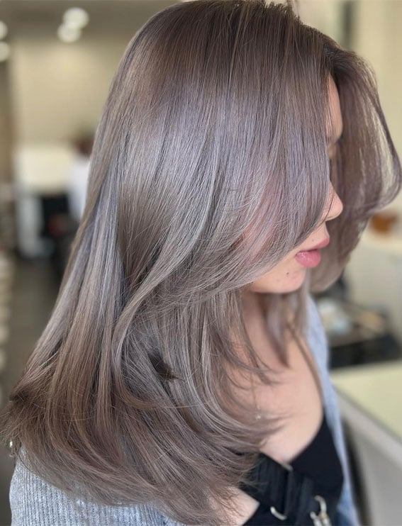 Mid-Length Mushroom Blonde With Lowlights — Trendy Light Hair Color