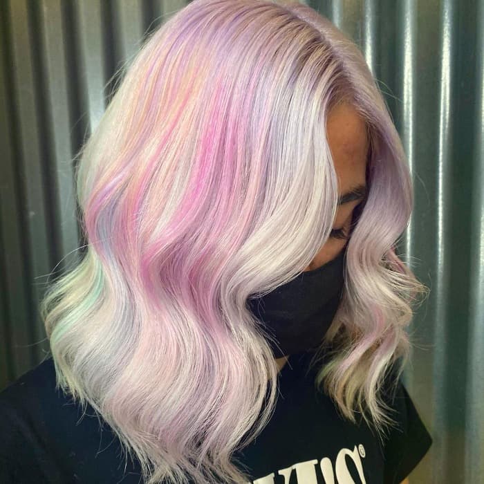 Collarbone Pastel Balayage Lob — Trendy Light Hair Color
