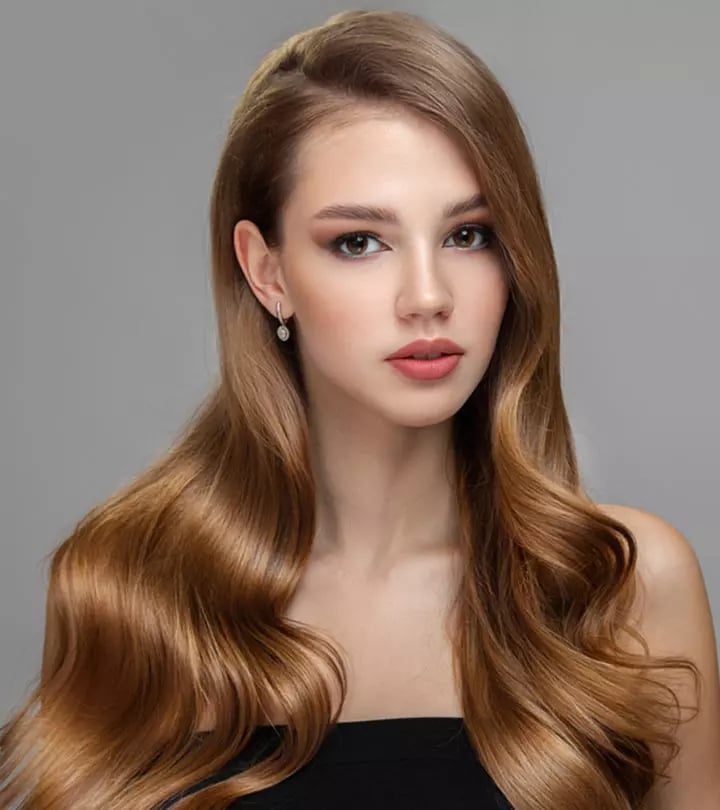 Mid-Back Golden Brown With Lighter Strands — Trendy Light Hair Color