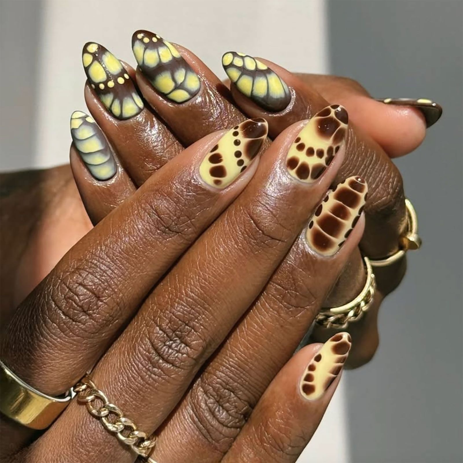 Animal Print Long Almond Nails Animal Print Long Almond Nails — Trendy Long Nails