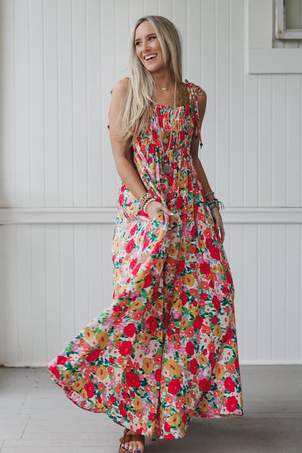 Dark Blue Denim Button-Front Maxi Dress — Trendy Maxi Dresses Outfit
