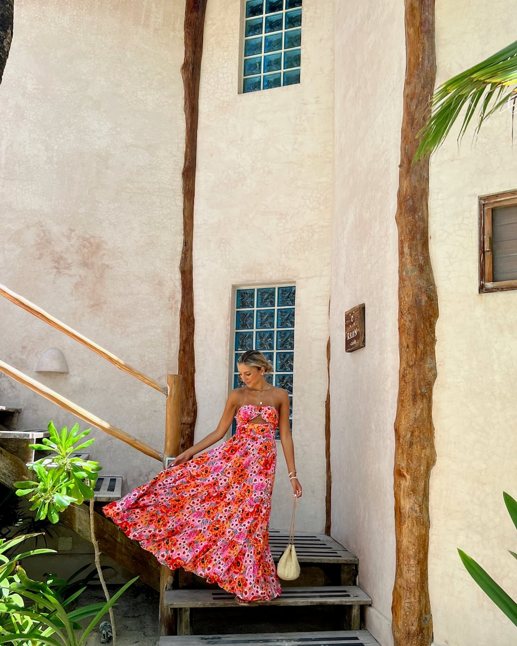 Floral Maxi Dress with Cut-Out Detail Floral Maxi Dress with Cut-Out Detail — Trendy Mexico Outfits