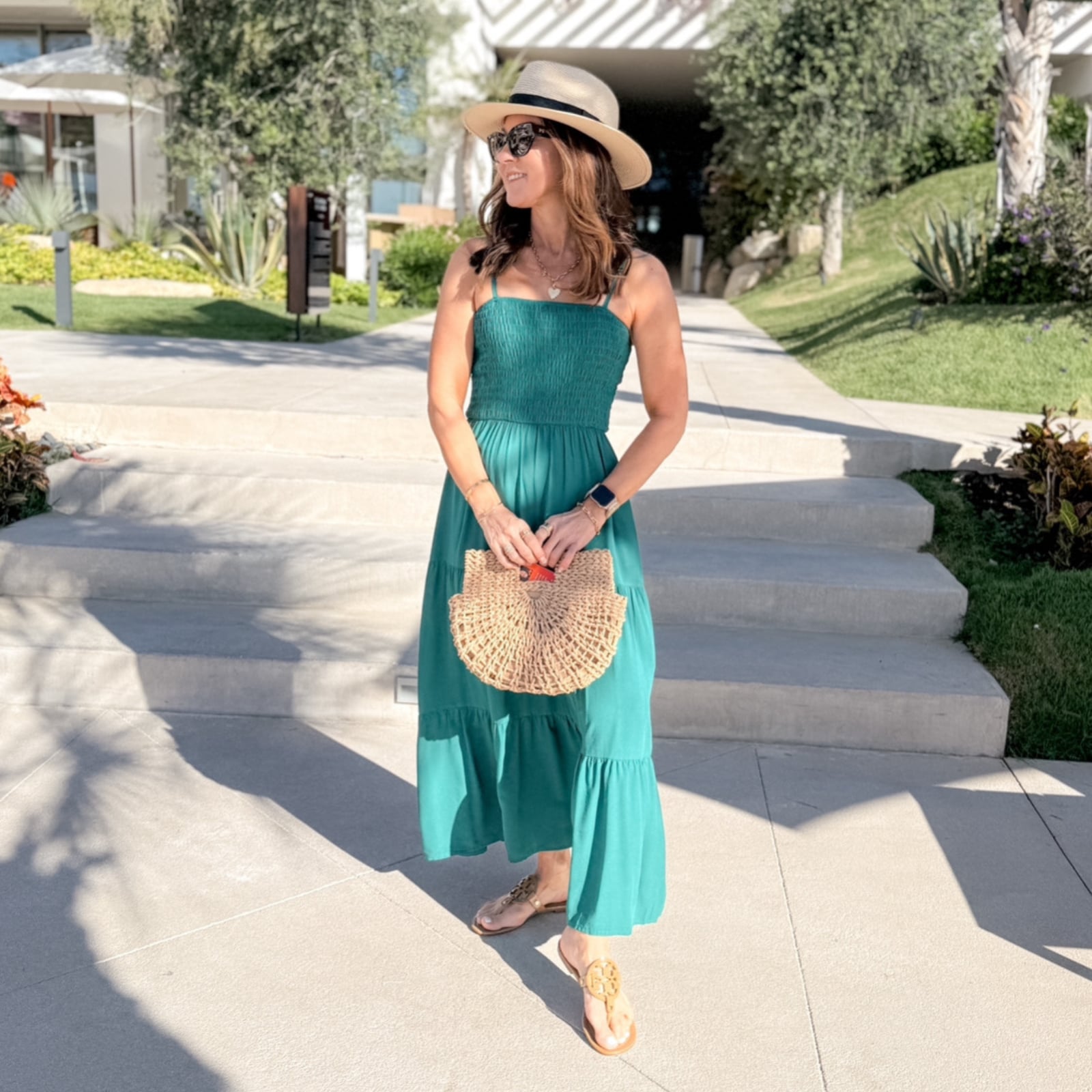 Teal Tiered Maxi Dress with Smocked Bodice Teal Tiered Maxi Dress with Smocked Bodice — Trendy Mexico Outfits