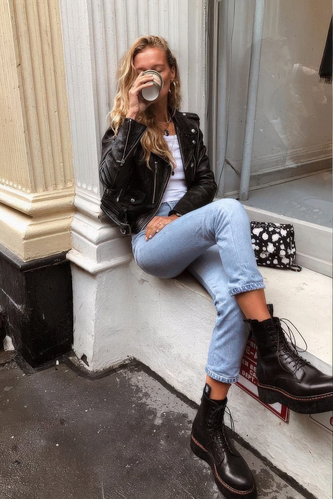 Cropped Straight Leg Jeans with a Moto Jacket Cropped Straight Leg Jeans with a Moto Jacket — Trendy Mom Jeans Outfits