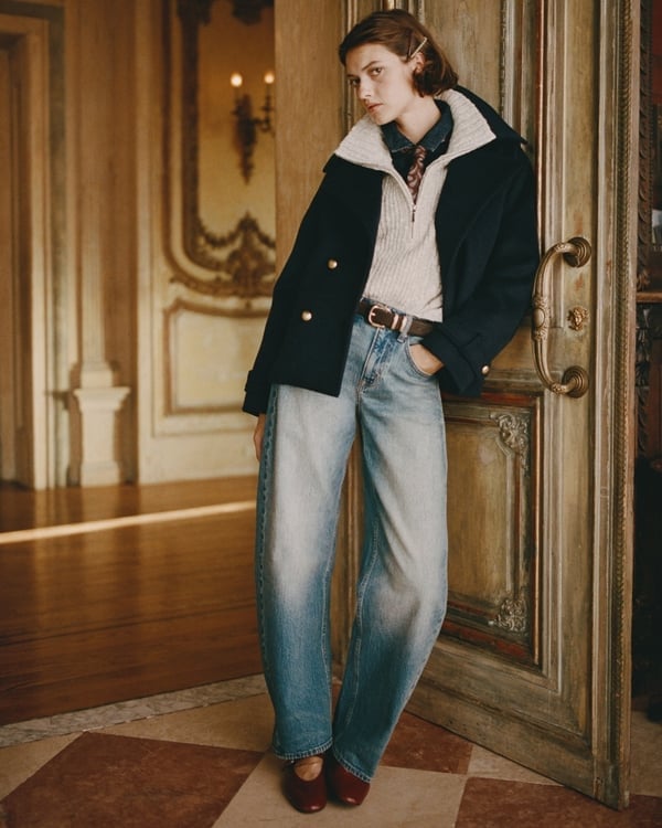 Relaxed Fit Mom Jeans with Layered Knitwear Relaxed Fit Mom Jeans with Layered Knitwear — Trendy Mom Jeans Outfits