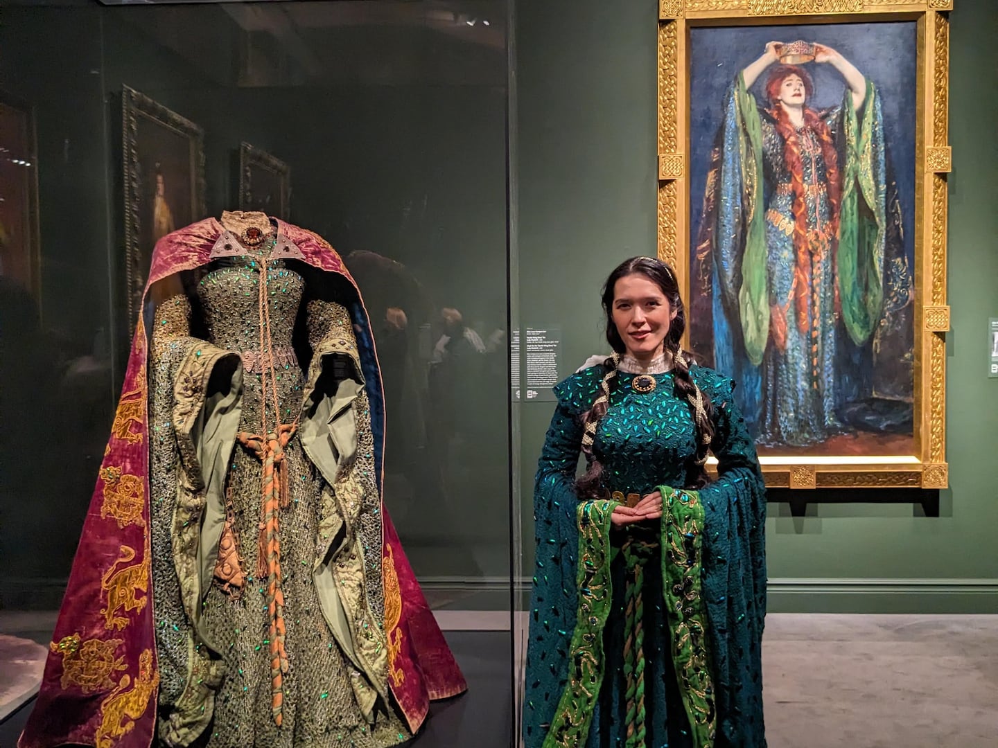 Embroidered Gown With Matching Cape Embroidered Gown With Matching Cape — Trendy Museum Outfits