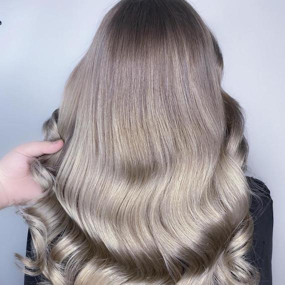 Mid-Back Ash Blonde Balayage on Brown Base Mid-Back Ash Blonde Balayage on Brown Base — Trendy Mushroom Brown Hair Color