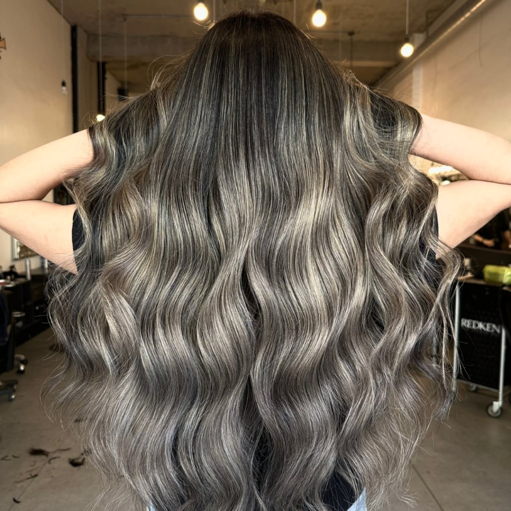 Glossy Deep Mushroom Brown With Ash Tones Glossy Deep Mushroom Brown With Ash Tones — Trendy Mushroom Brown Hair Color