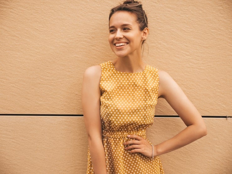 Mustard Polka Dot Fit And Flare Dress Mustard Polka Dot Fit And Flare Dress — Trendy Mustard Dress